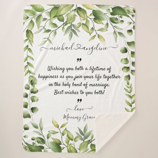 Couverture Sherpa Voeux mariages pour mariée et mariée (Devant)