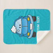 Couverture Sherpa Voiture bleue avec bulles (Devant (Horizontal))