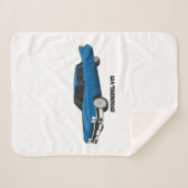 Couverture Sherpa Voiture classique bleu cool 1959 (Devant (Horizontal))