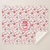 Couverture Sherpa Voiture de Sucre de canne de Noël classique (Devant (Horizontal))