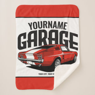 Couverture Sherpa Voiture Muscle Personnalisée 1967 Garage Fastback