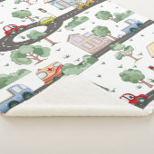 Couverture Sherpa Voitures mignonnes en Ville Motif pour petits garç (3/4)