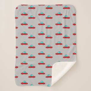 Couverture Sherpa Voitures rouges en gris