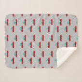 Couverture Sherpa Voitures rouges en gris (Devant (Horizontal))