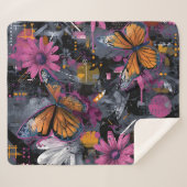 Couverture Sherpa Vol de papillon abstrait vibrant (4) (Devant (Horizontal))