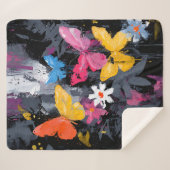 Couverture Sherpa Vol de Papillon Abstrait Vibrant (5) (Devant (Horizontal))