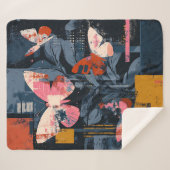 Couverture Sherpa Vol de Papillon Abstrait Vibrant (6) (Devant (Horizontal))