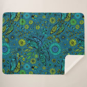 Couverture Sherpa Voler, pilonner la libellule en bleu (Devant (Horizontal))