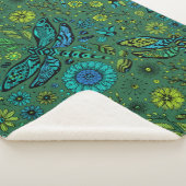 Couverture Sherpa Voler, voler la libellule sur le vert émeraude (3/4)