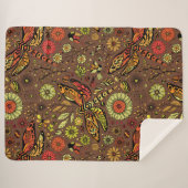 Couverture Sherpa Voler, voler libellule sur la cannelle brun (Devant (Horizontal))
