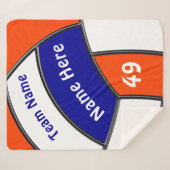 Couverture Sherpa Volley-ball bleu, orange et blanc Jeter des couver (Devant (Horizontal))