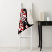 Couverture Sherpa volleyball blanc rouge étoiles filles nom personna (En situation)