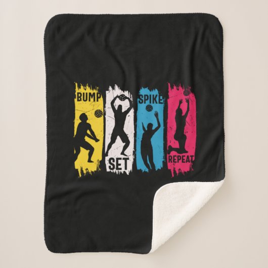 Couverture Sherpa Volleyball Player | Set Spike Repeat (Devant)