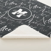 Couverture Sherpa volleyball tennis Ace texte motif sur charbon (3/4)