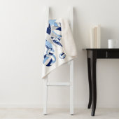 Couverture Sherpa volleyballs bleu clair étoiles filles nom (En situation)