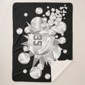 Couverture Sherpa volleybals et étoiles d'argent gris (Devant)