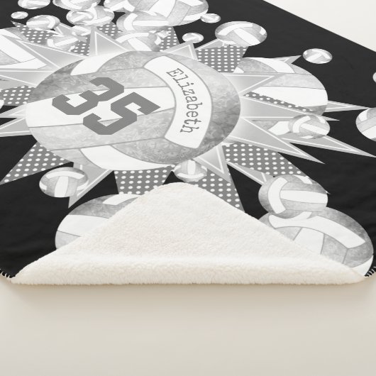 Couverture Sherpa volleybals et étoiles d'argent gris (3/4)