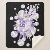 Couverture Sherpa volleybals et étoiles gris lilas (Devant)