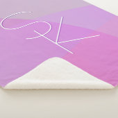 Couverture Sherpa Vos initiales de chevauchement | Géométrique rose  (3/4)