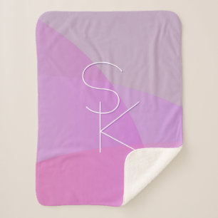 Couverture Sherpa Vos initiales de chevauchement   Géométrique rose 