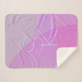 Couverture Sherpa Vos initiales de chevauchement | Géométrique rose  (Devant (Horizontal))