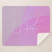 Couverture Sherpa Vos initiales de chevauchement | Géométrique rose (Devant (Horizontal))