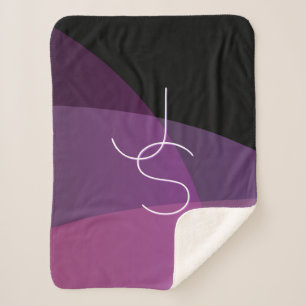 Couverture Sherpa Vos initiales de chevauchement Moderne violet et