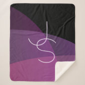 Couverture Sherpa Vos initiales de chevauchement | Moderne violet et (Devant)