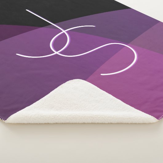 Couverture Sherpa Vos initiales de chevauchement | Moderne violet et (3/4)