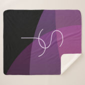 Couverture Sherpa Vos initiales de chevauchement | Moderne violet et (Devant (Horizontal))