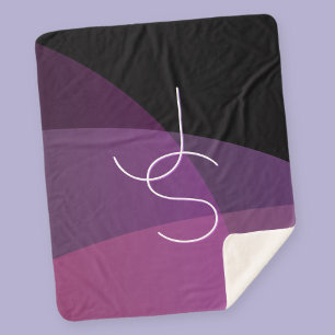 Couverture Sherpa Vos initiales de chevauchement Moderne violet et