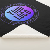 Couverture Sherpa Votre logo & moderne bleu & violet Ombre dégradant (3/4)