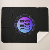 Couverture Sherpa Votre logo & moderne bleu & violet Ombre dégradant (Devant (Horizontal))