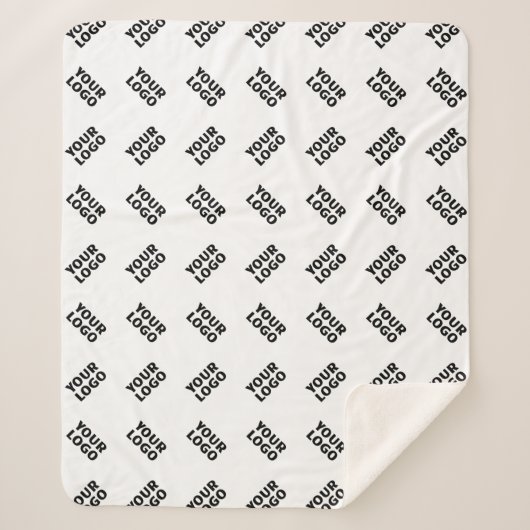 Couverture Sherpa Votre logo | Motif répété de substitution simple (Devant)