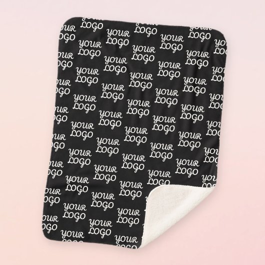 Couverture Sherpa Votre logo | Simple répétition Motif de logo