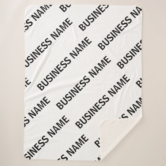 Couverture Sherpa Votre Motif de nom d'entreprise | Noir et blanc (Devant)