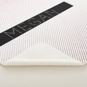Couverture Sherpa Votre nom | Blanc fin et Rose subtil Ombre Stripes (3/4)