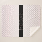 Couverture Sherpa Votre nom | Blanc fin et Rose subtil Ombre Stripes (Devant (Horizontal))