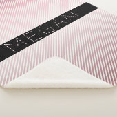 Couverture Sherpa Votre nom | Ombre Rose mince et bandes blanches (3/4)