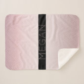 Couverture Sherpa Votre nom | Ombre Rose mince et bandes blanches (Devant (Horizontal))