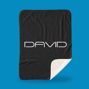 Couverture Sherpa Votre nom   Texte personnalisable stylisé Cool