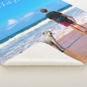 Couverture Sherpa Votre photo Sherpa Blanche avec nom de texte perso (3/4)