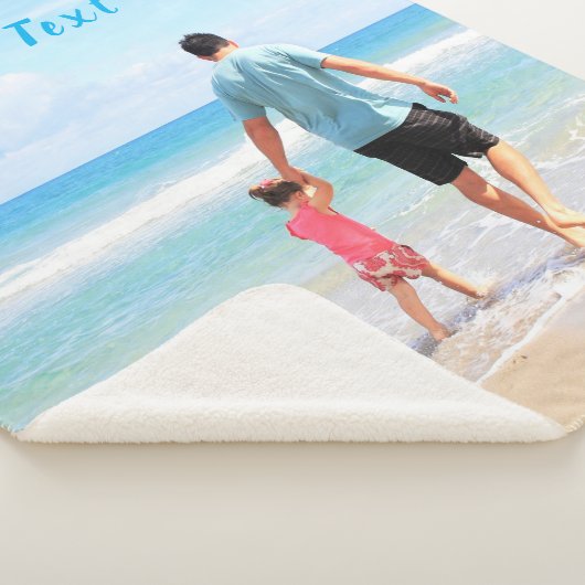 Couverture Sherpa Votre photo Sherpa Blanche avec texte personnalisé (3/4)