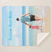 Couverture Sherpa Votre photo Sherpa Blanche avec texte personnalisé (Devant (Horizontal))