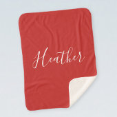 Couverture Sherpa Votre script blanc personnalisé en rouge