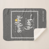 Couverture Sherpa Vous êtes mon soleil, gris personnalisé (Devant (Horizontal))