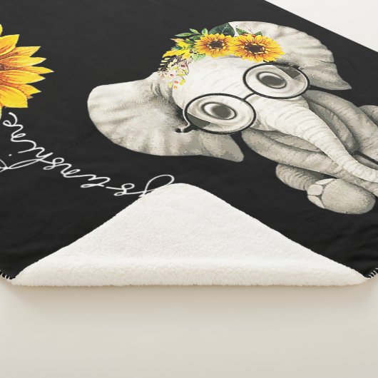 Couverture Sherpa Vous Êtes Mon Sunshine Hippie Sunflower Elephant (3/4)
