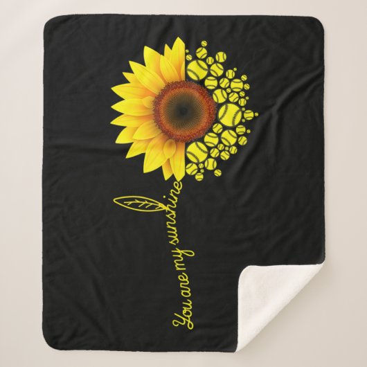Couverture Sherpa Vous Êtes Mon Sunshine Sunflower Softball (Devant)