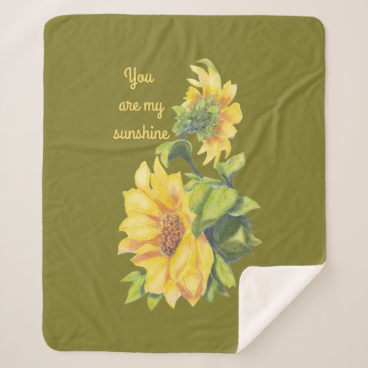 Couverture Sherpa Vous êtes My Sunshine Citation Love Sunflower (Devant)
