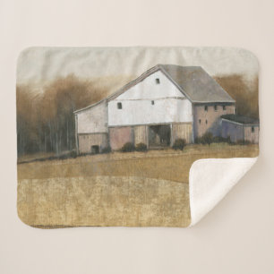 Couverture Sherpa Vue blanche de grange